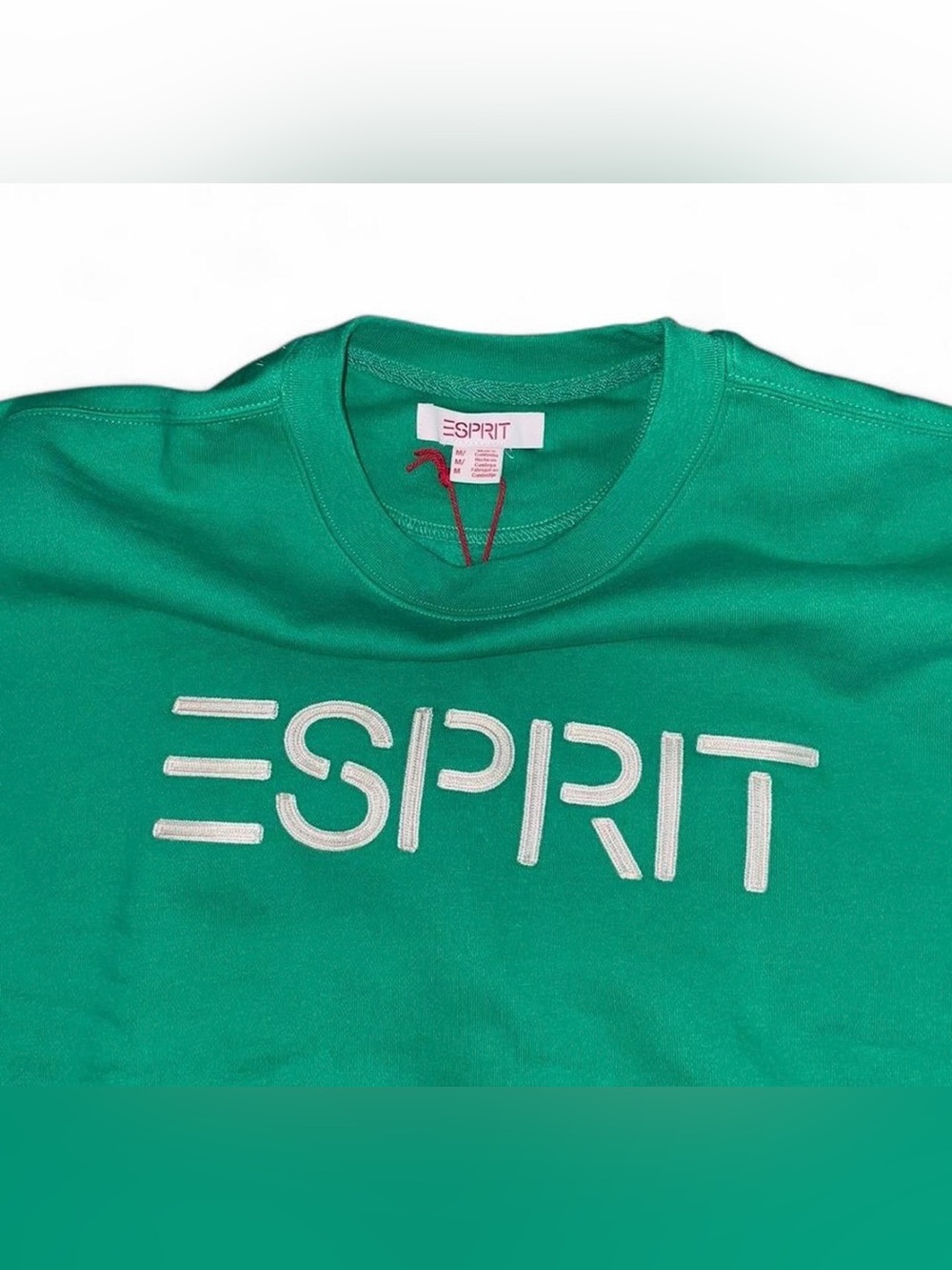 NWT Esprit Retro Logo Embroidered Crew Sweatshirt Vintage 80s Cozy Pullover - Picture 4 of 5